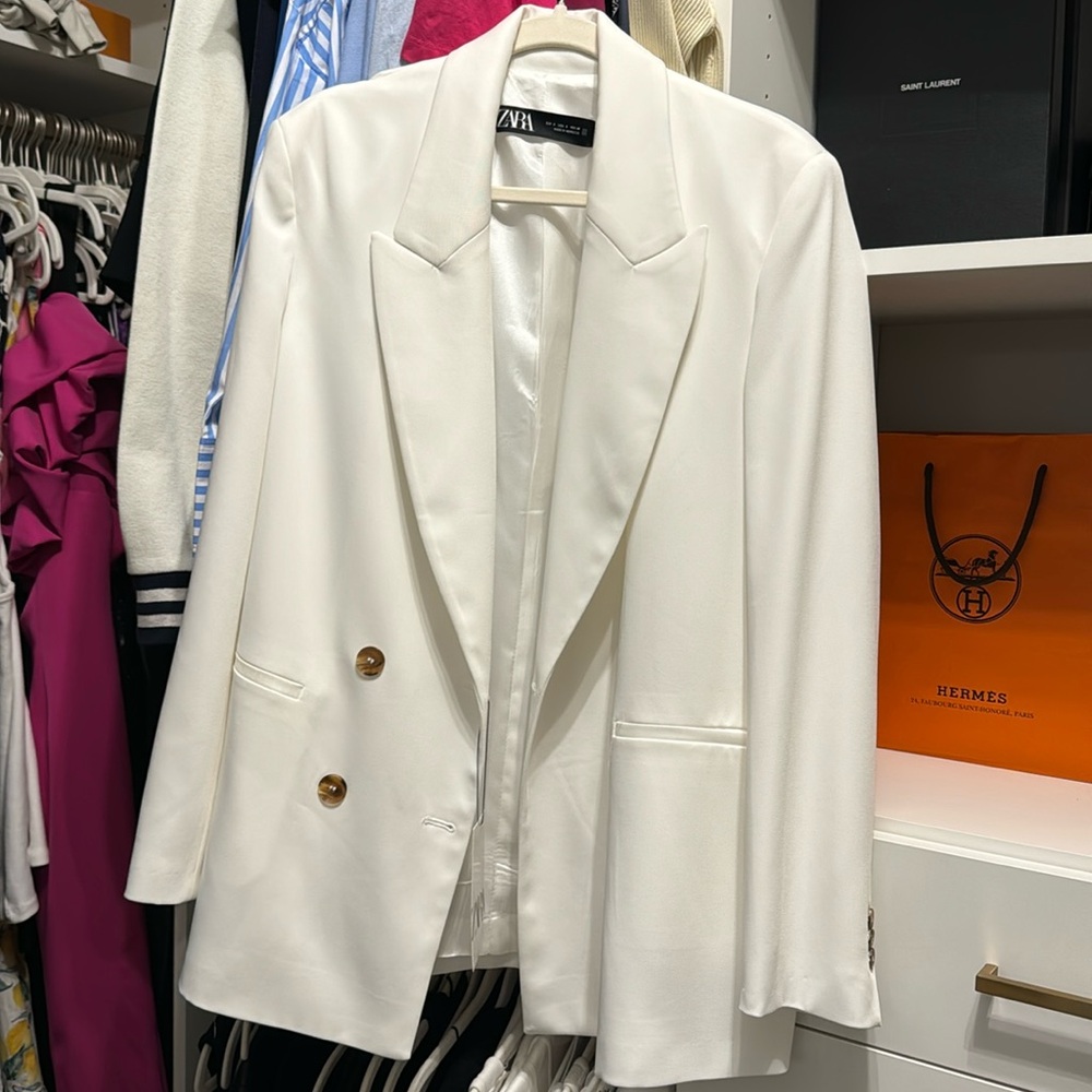 Zara white blazer
